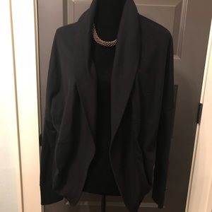 Black Knit Open Front Jacket